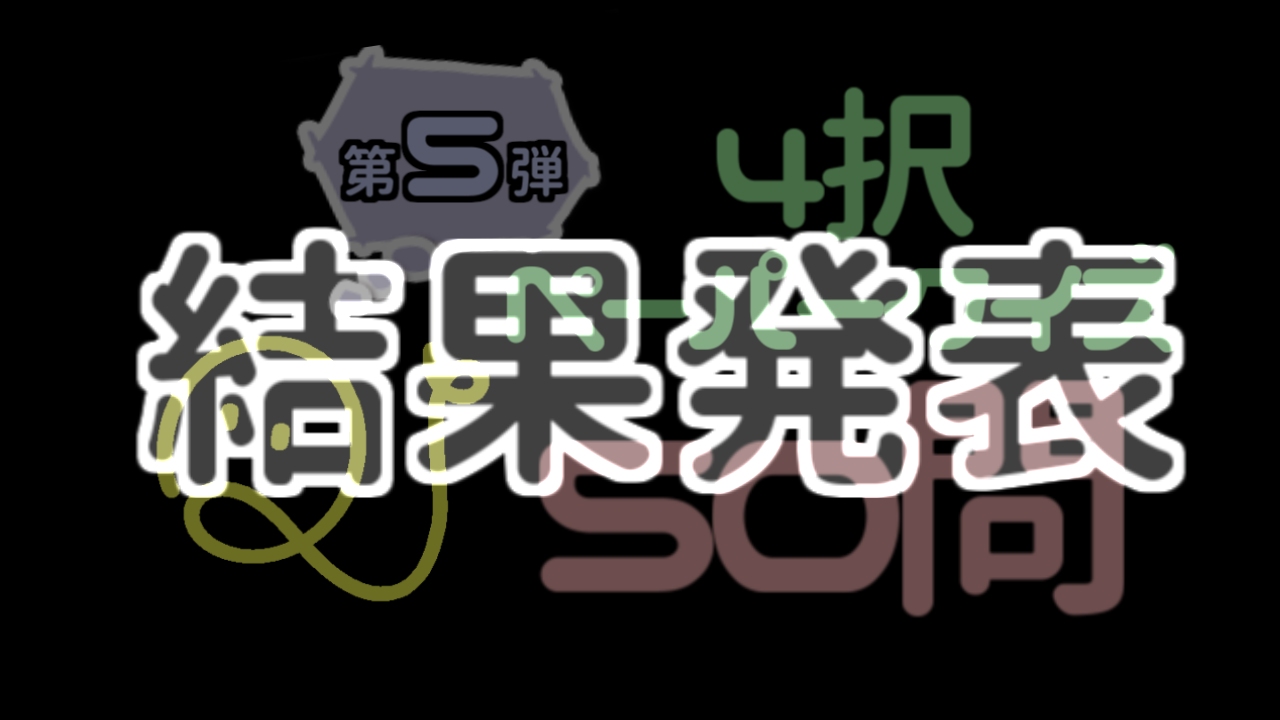 第5弾 4択テストの問題 結果発表 Quizx