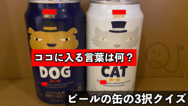 ビールの缶3択クイズ