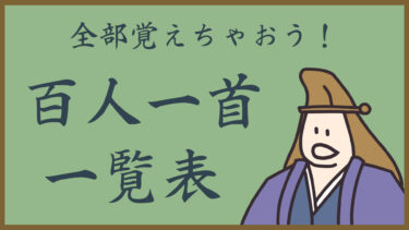 覚えよう！百人一首一覧表