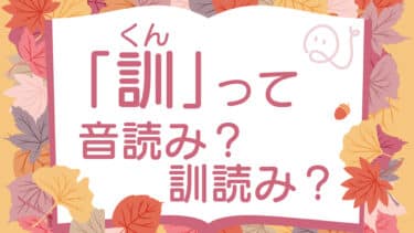 これ音読みと訓読みどっち？